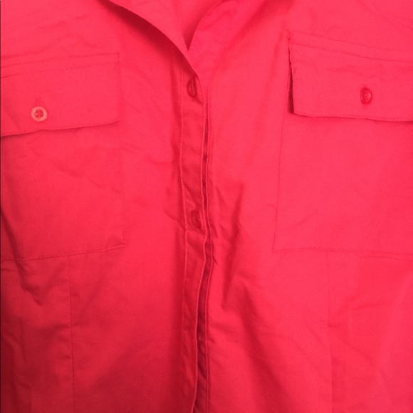 Red button down blouse, never worn! - Picture 3 of 5